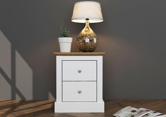 devon white bedside table room set