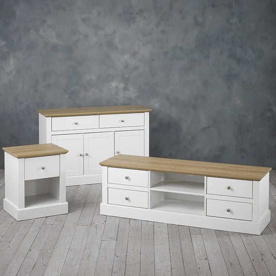 devon white living sideboard tv unit bedside styled