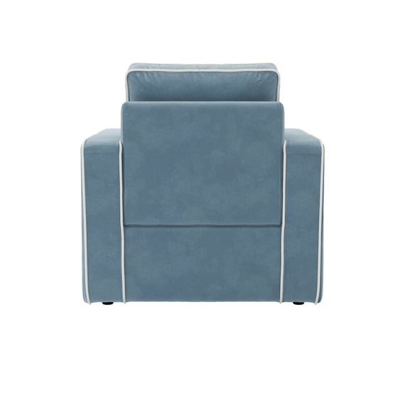 diego ice blue velvet armchair back