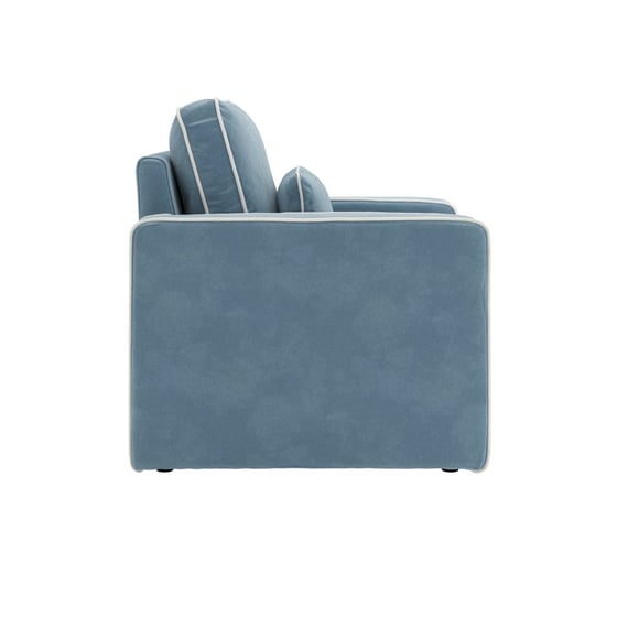 diego ice blue velvet armchair side