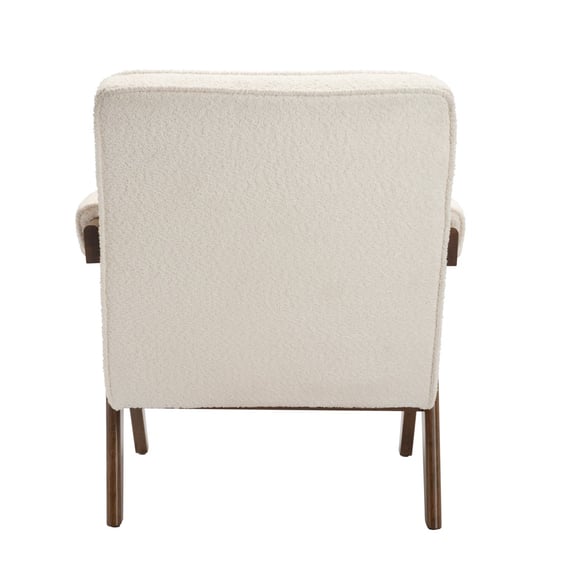 ember snow ivory boucle armchair back