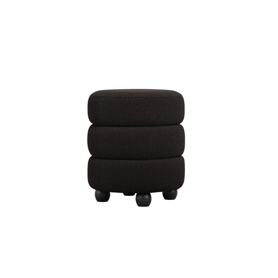 emi black boucle pouffe front