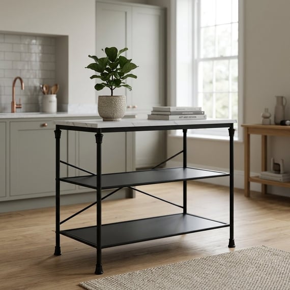 Fairmont Marble Effect Kitchen Island