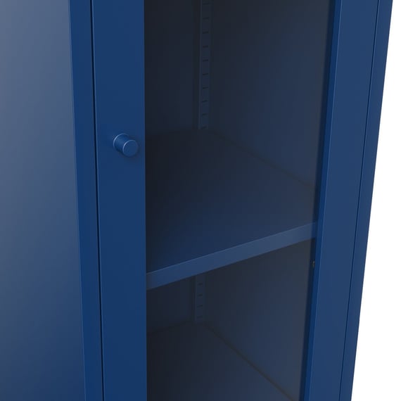 frank classic blue display cabinet close up