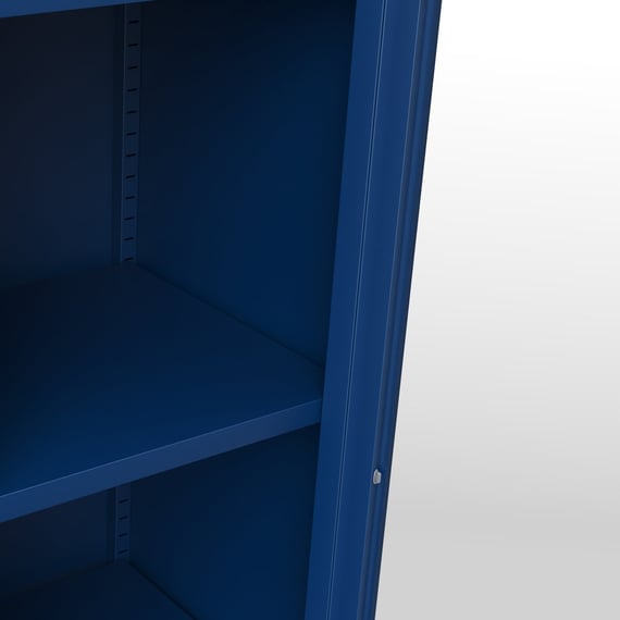 frank classic blue display cabinet closeup open