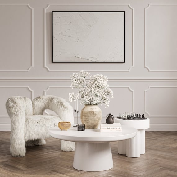 freyja ivory faux fur armchair room shot