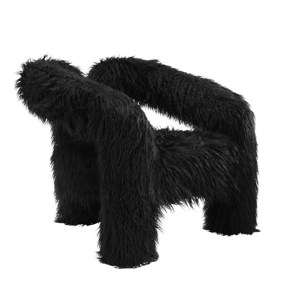 freyja jet faux fur armchair angle