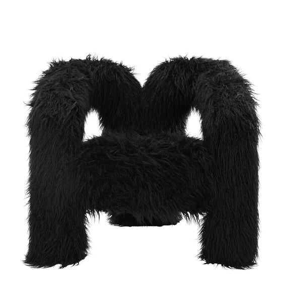 freyja jet faux fur armchair front