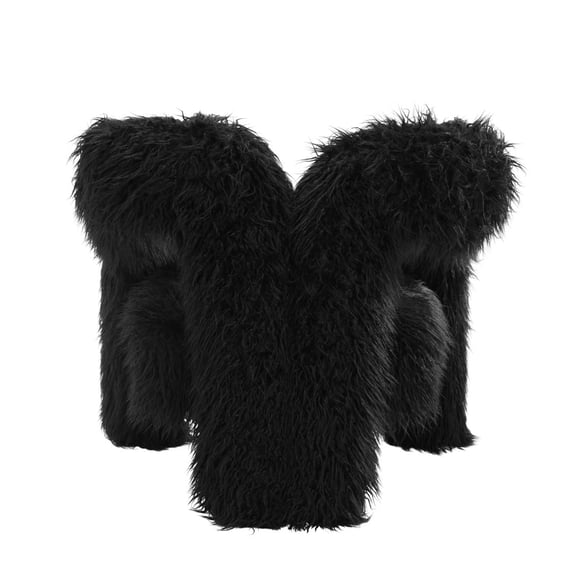 freyja jet faux fur armchair pair