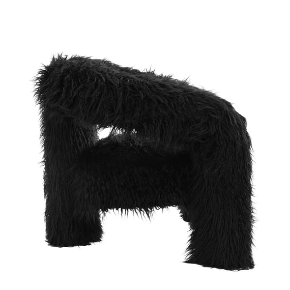 freyja jet faux fur armchair side