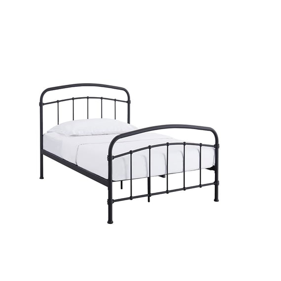 halston black single metal bed frame angle