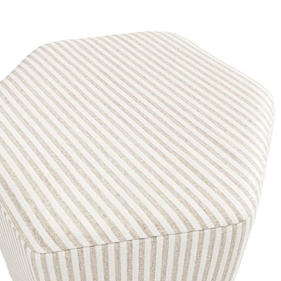 harbour beige thin stripe stool close up