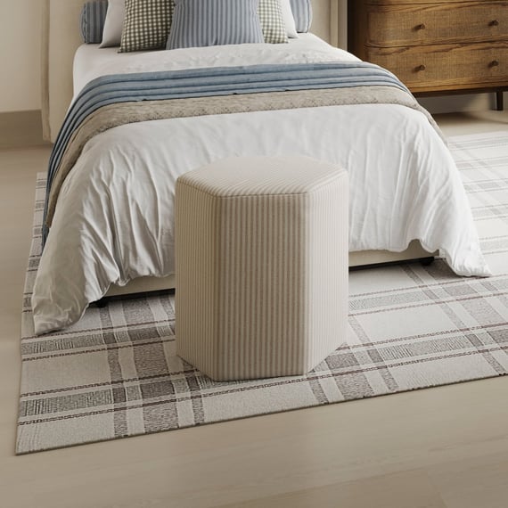 harbour beige thin stripe stool room shot
