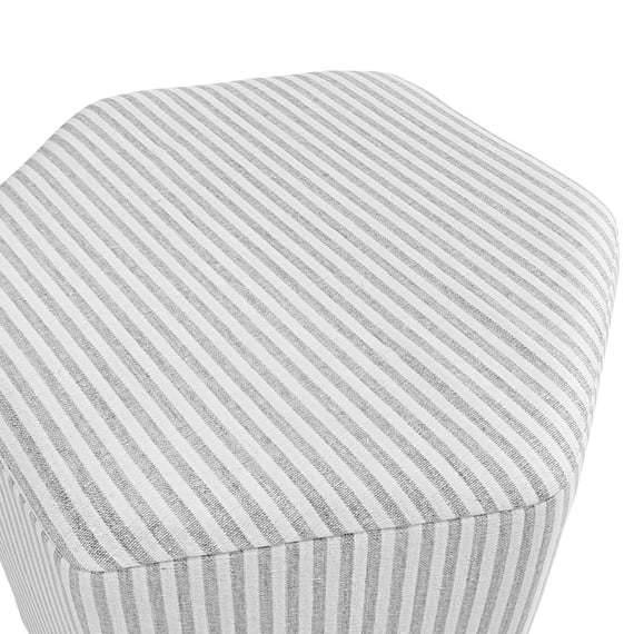 harbour grey thin stripe stool close up