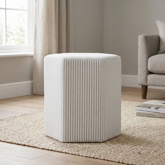 Harbour Grey Thin Stripe Stool