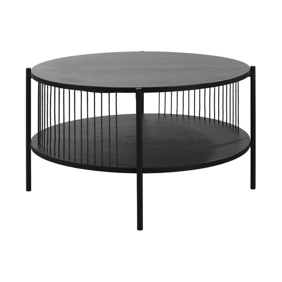 harper black round coffee table angle
