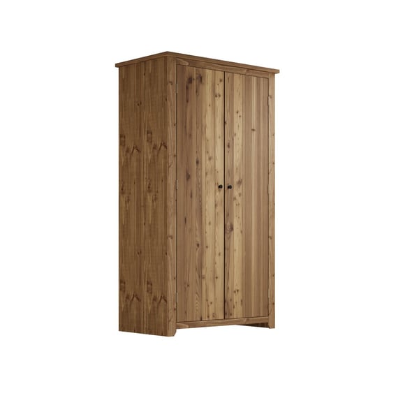 havana pine 2 door wardrobe angle