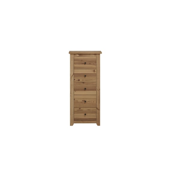 havana pine tall 5 drawer chest front
