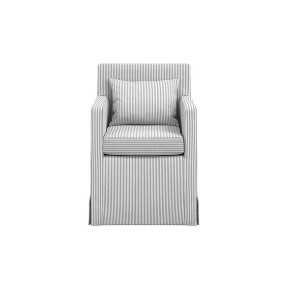 hettie grey cotton stripe dining chair front