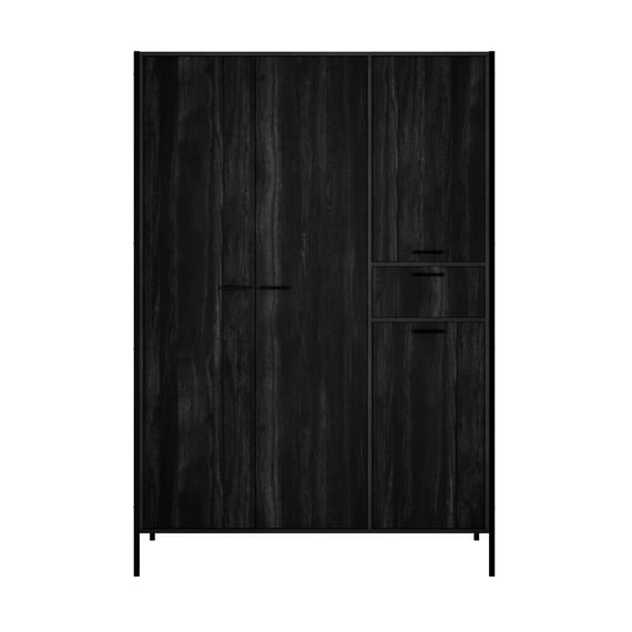 hoxton black 2 door wardrobe front