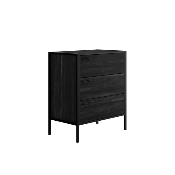 hoxton black 3 drawer chest angle view