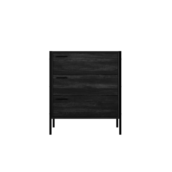 hoxton black 3 drawer chest front