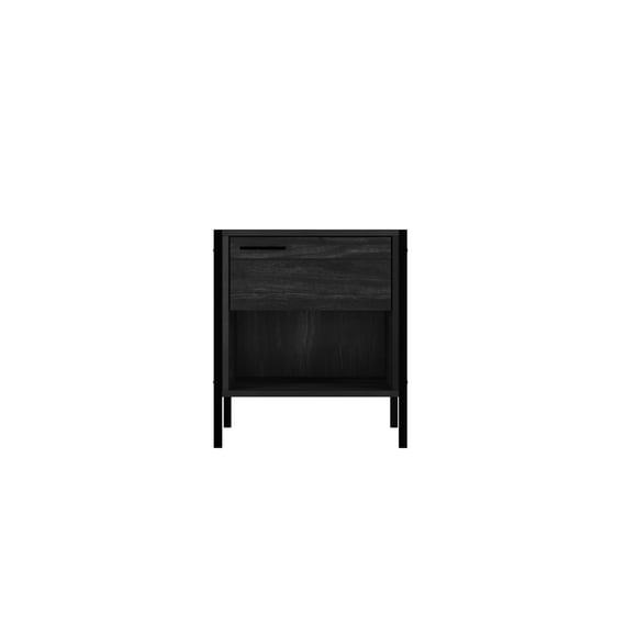hoxton black bedside cabinet front