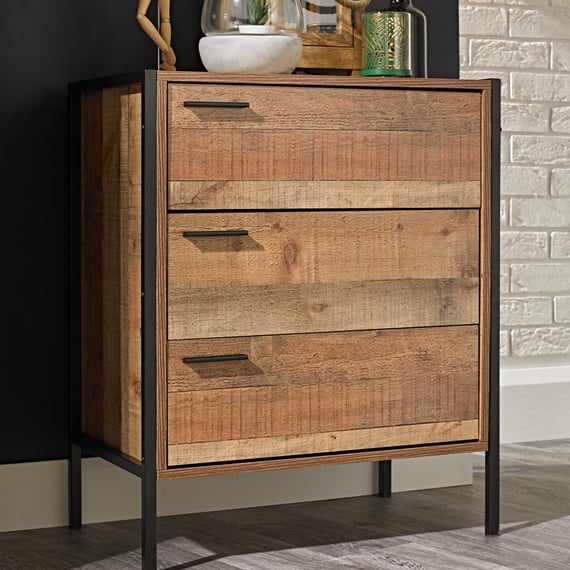 hoxton industrial chest of drawers rustic oak lifestyle