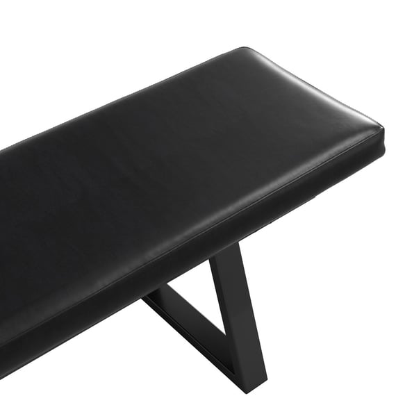 hyde black dining bench close up