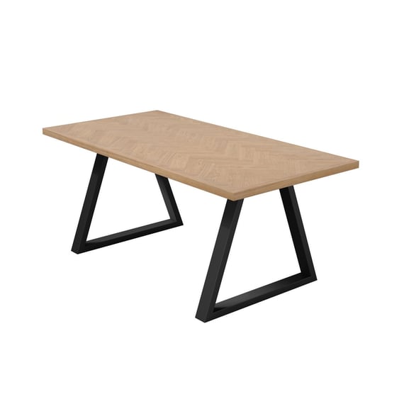 hyde natural oak dining table angle