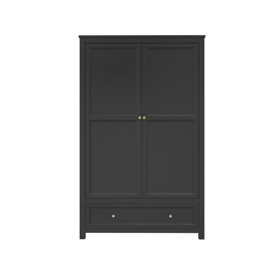ives black 2 door wardrobe front