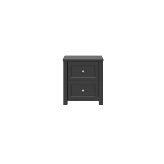ives black bedside cabinet front