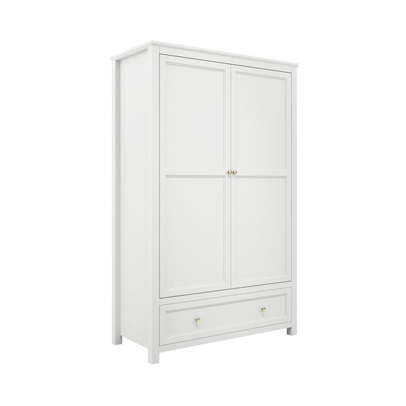 ives white 2 door wardrobe angle