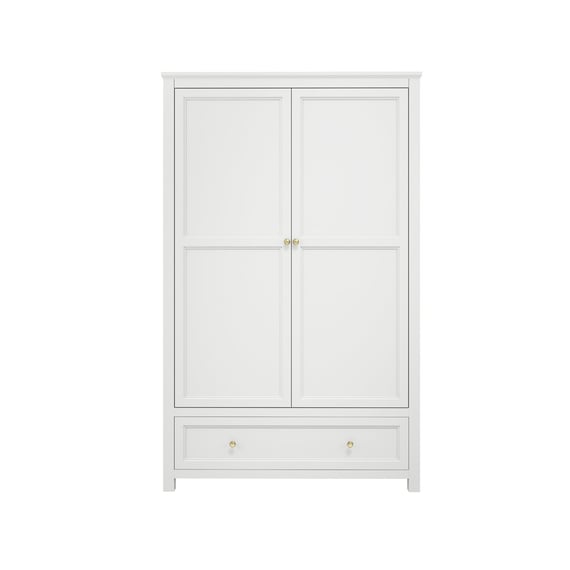 ives white 2 door wardrobe front