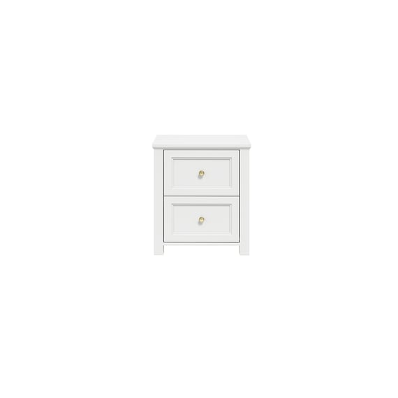 ives white bedside cabinet front