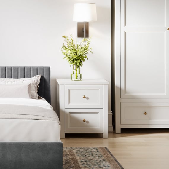ives white bedside cabinet lifestyle