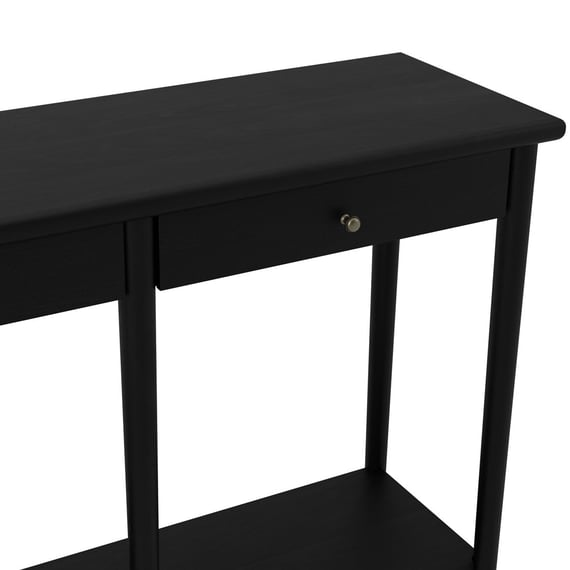 jackson matte black console table close up
