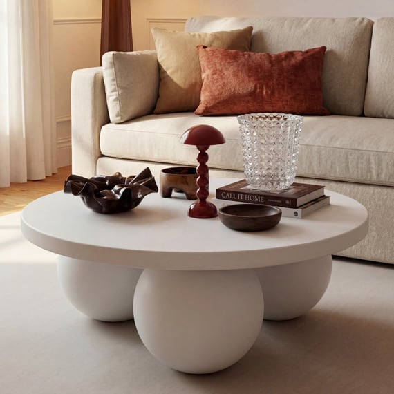 kenji white coffee table close up