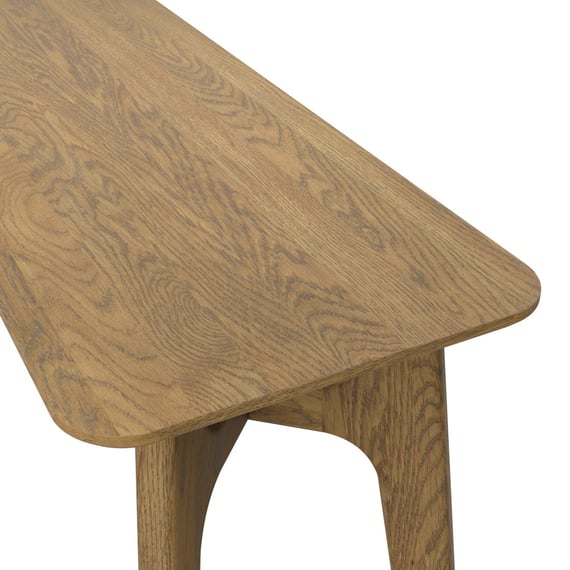 kitt smoked oak console table close up