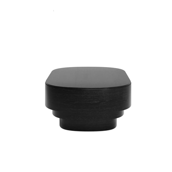 kuma black oval coffee table side