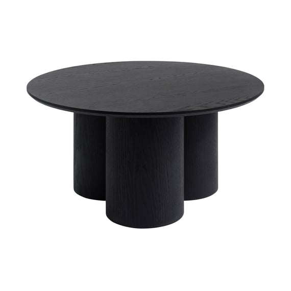lane black round coffee table front