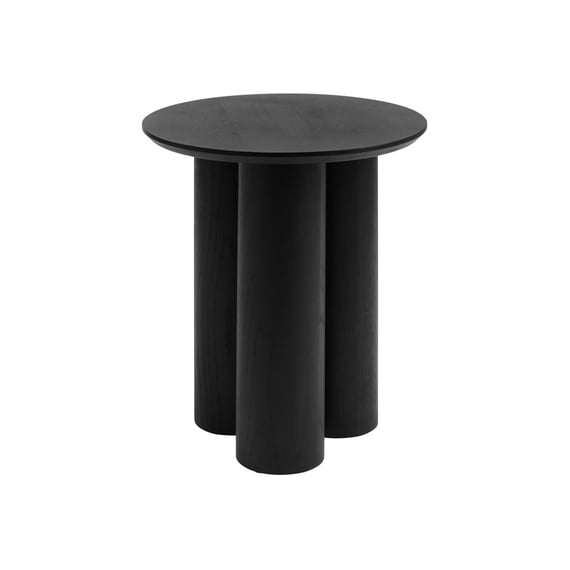 lane black round side table front