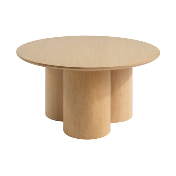 lane blonde oak round coffee table front