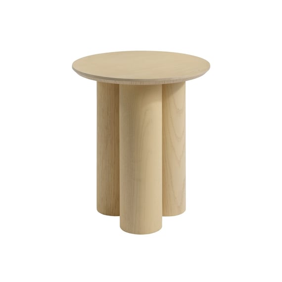 lane blonde oak round side table front