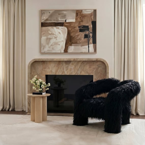 lane blonde oak round side table lifestyle