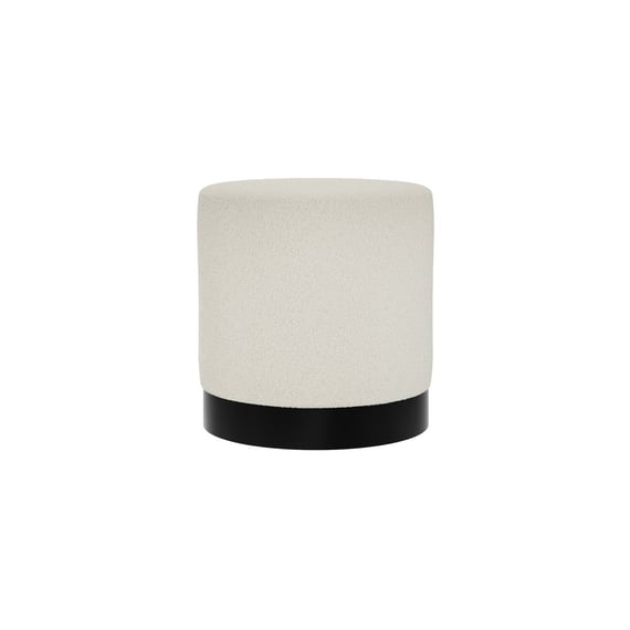 lara ivory boucle small pouffe front