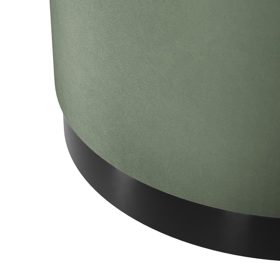 lara sage velvet large pouffe close up