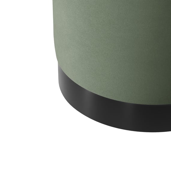 lara sage velvet small pouffe close up
