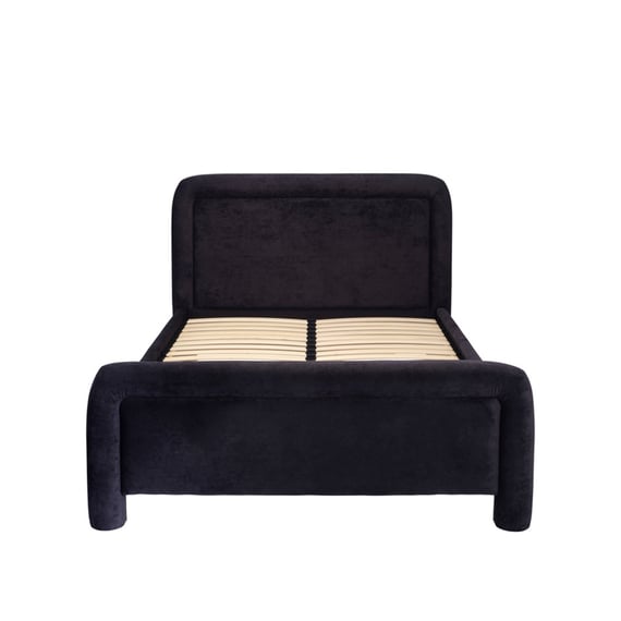 leonnie black velvet double bed front