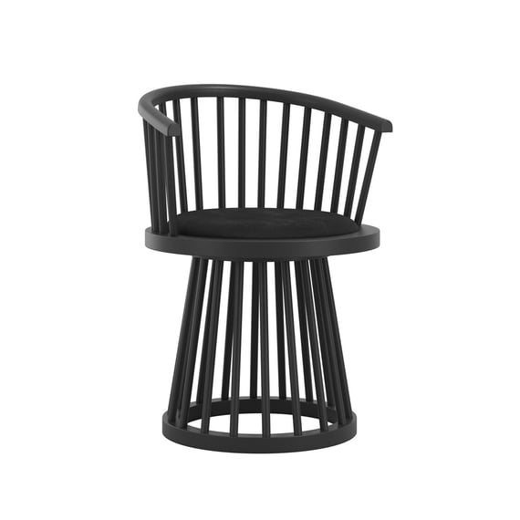 lina black spindle dining chair angle